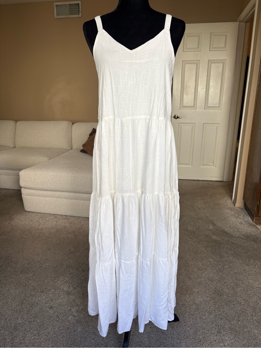 Splendid White Tiered Maxi Sundress
